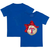 Royal Texas Rangers Tiny Turnip Youth Baseball Bow T-Shirt