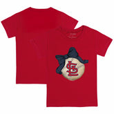 Red St. Louis Cardinals Tiny Turnip Youth Baseball Bow T-Shirt