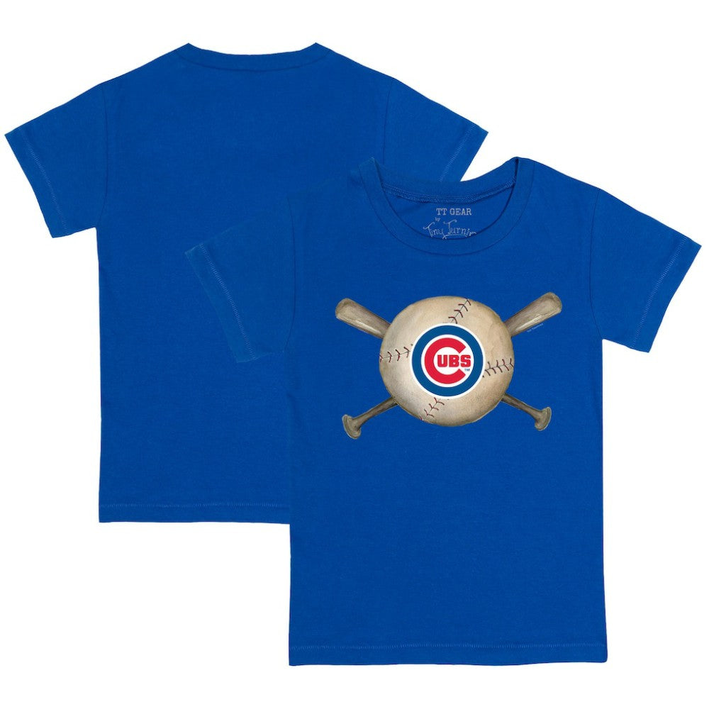 Royal Chicago Cubs Tiny Turnip Youth Baseball Cross Bats T-Shirt