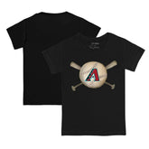 Black Arizona Diamondbacks Tiny Turnip Youth Baseball Cross Bats T-Shirt