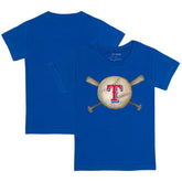 Royal Texas Rangers Tiny Turnip Youth Baseball Cross Bats T-Shirt