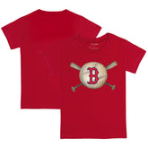 Red Boston Red Sox Tiny Turnip Youth Baseball Cross Bats T-Shirt