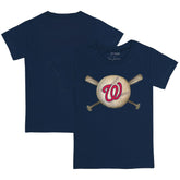 Navy Washington Nationals Tiny Turnip Youth Baseball Cross Bats T-Shirt