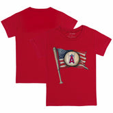 Red Los Angeles Angels Tiny Turnip Youth Baseball Flag T-Shirt