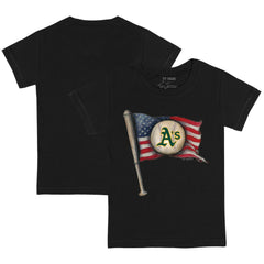 Black Athletics Tiny Turnip Youth Baseball Flag T-Shirt