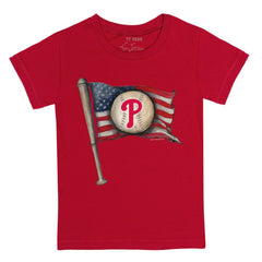 Red Philadelphia Phillies Tiny Turnip Youth Baseball Flag T-Shirt