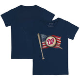 Navy Washington Nationals Tiny Turnip Youth Baseball Flag T-Shirt