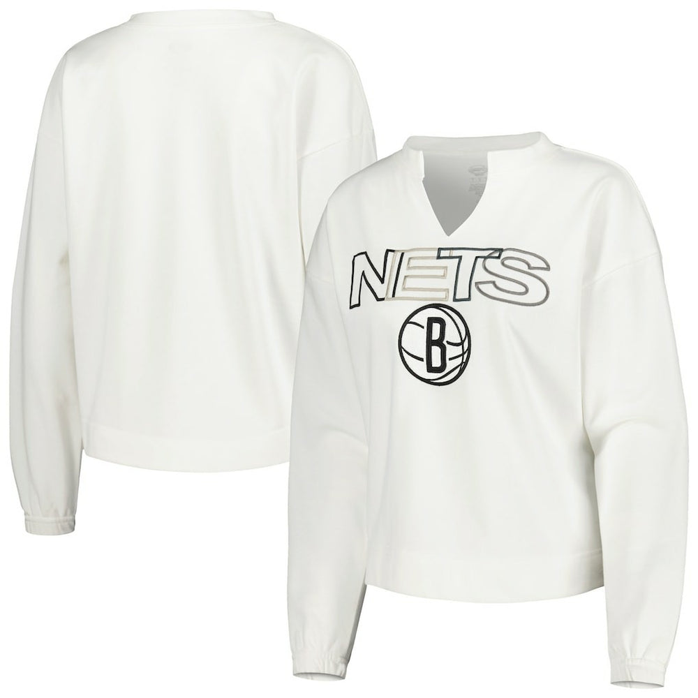 Brooklyn Nets Concepts Sport Women's Sunray Notch Neck Long Sleeve Top
