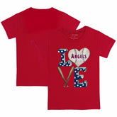 Red Los Angeles Angels Tiny Turnip Youth Baseball Love T-Shirt