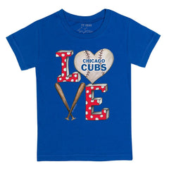 Royal Chicago Cubs Tiny Turnip Youth Baseball Love T-Shirt