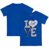 Royal Los Angeles Dodgers Tiny Turnip Youth Baseball Love T-Shirt