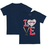Navy Cleveland Guardians Tiny Turnip Youth Baseball Love T-Shirt