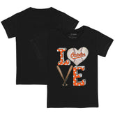 Black Baltimore Orioles Tiny Turnip Youth Baseball Love T-Shirt