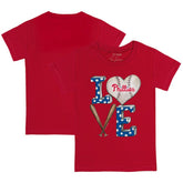 Red Philadelphia Phillies Tiny Turnip Youth Baseball Love T-Shirt