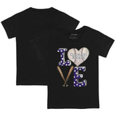 Black Colorado Rockies Tiny Turnip Youth Baseball Love T-Shirt