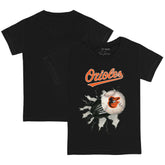 Black Baltimore Orioles Tiny Turnip Youth Baseball Tear T-Shirt
