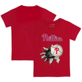 Red Philadelphia Phillies Tiny Turnip Youth Baseball Tear T-Shirt