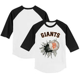 White/Black San Francisco Giants Tiny Turnip Youth Baseball Tear 3/4-Sleeve Raglan T-Shirt