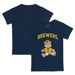 Navy Milwaukee Brewers Tiny Turnip Youth Teddy Boy T-Shirt