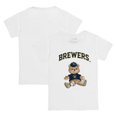 White Milwaukee Brewers Tiny Turnip Youth Teddy Boy T-Shirt