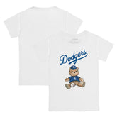 White Los Angeles Dodgers Tiny Turnip Youth Teddy Boy T-Shirt