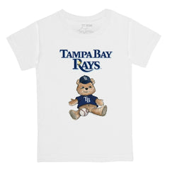 White Tampa Bay Rays Tiny Turnip Youth Teddy Boy T-Shirt