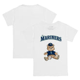 White Seattle Mariners Tiny Turnip Youth Teddy Boy T-Shirt