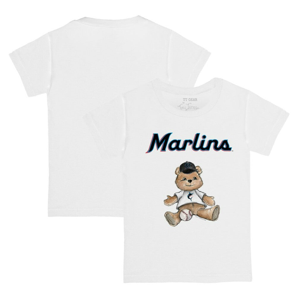 White Miami Marlins Tiny Turnip Youth Teddy Boy T-Shirt