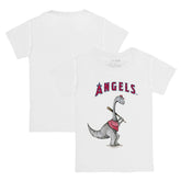 White Los Angeles Angels Tiny Turnip Youth Bronto Logo T-Shirt