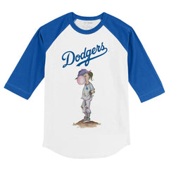 White/Royal Los Angeles Dodgers Tiny Turnip Youth Bubbles 3/4-Sleeve Raglan T-Shirt