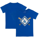 Royal Los Angeles Dodgers Tiny Turnip Youth Diamond Cross Bats T-Shirt