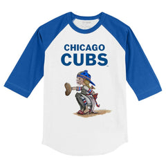 White/Royal Chicago Cubs Tiny Turnip Youth Kate 3/4-Sleeve Raglan T-Shirt