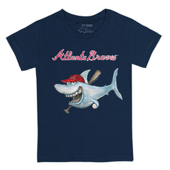 Navy Atlanta Braves Tiny Turnip Youth Shark T-Shirt