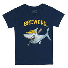 Navy Milwaukee Brewers Tiny Turnip Youth Shark T-Shirt