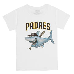 White San Diego Padres Tiny Turnip Youth Shark Logo T-Shirt
