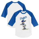 White/Royal Los Angeles Dodgers Tiny Turnip Youth Slugger 3/4-Sleeve Raglan T-Shirt