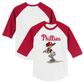 White/Red Philadelphia Phillies Tiny Turnip Youth Slugger 3/4-Sleeve Raglan T-Shirt
