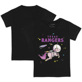 Black Texas Rangers Tiny Turnip Youth Space Unicorn T-Shirt