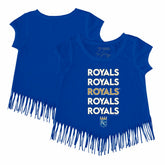 Royal Kansas City Royals Tiny Turnip Girls Youth Stacked Fringe T-Shirt