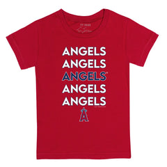 Red Los Angeles Angels Tiny Turnip Youth Stacked T-Shirt