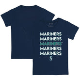 Navy Seattle Mariners Tiny Turnip Youth Stacked T-Shirt