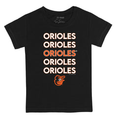 Black Baltimore Orioles Tiny Turnip Youth Stacked T-Shirt