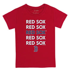 Red Boston Red Sox Tiny Turnip Youth Stacked T-Shirt