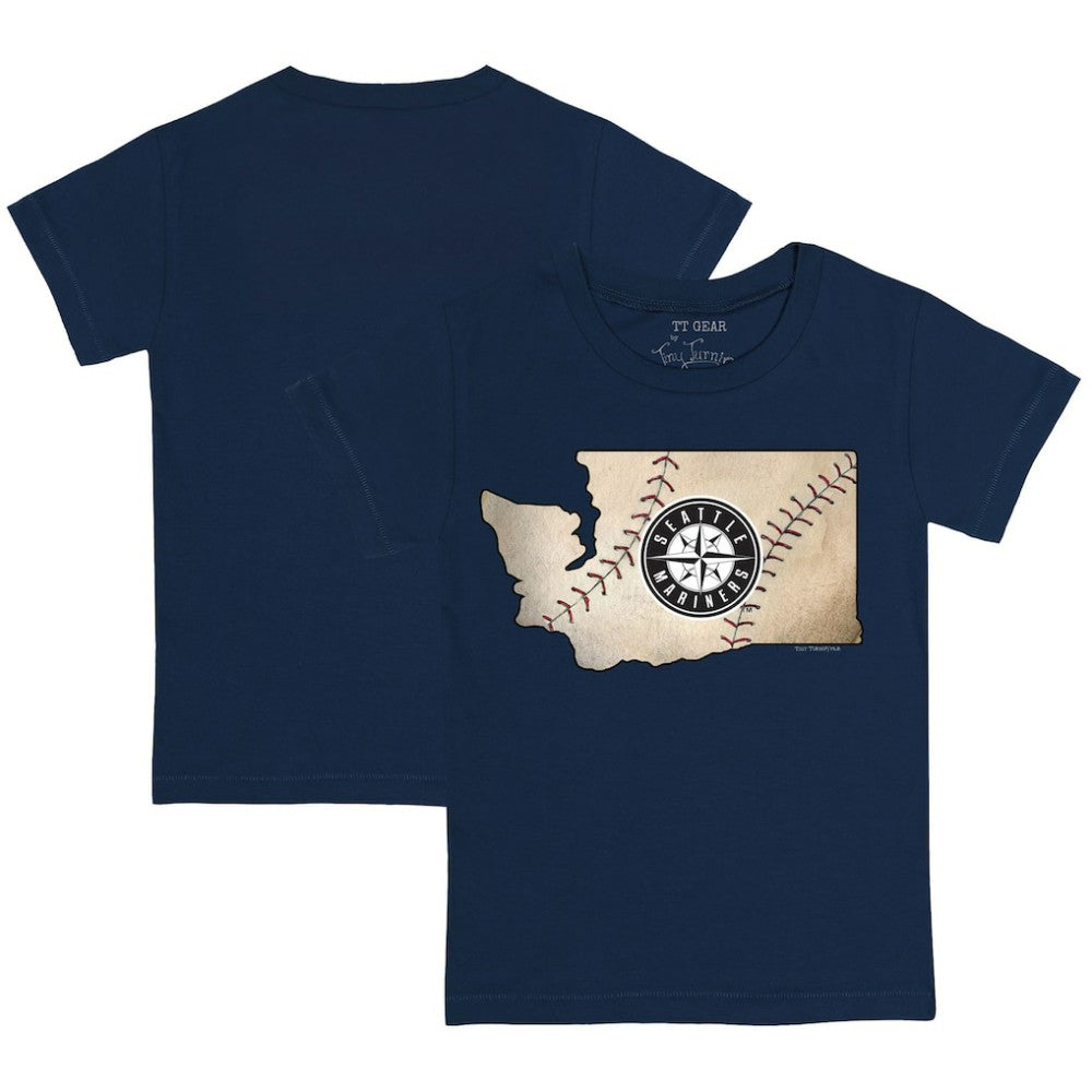 Navy Seattle Mariners Tiny Turnip Youth State Outline T-Shirt