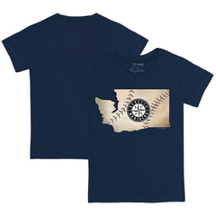 Navy Seattle Mariners Tiny Turnip Youth State Outline T-Shirt