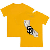 Gold San Diego Padres Tiny Turnip Youth State Outline T-Shirt