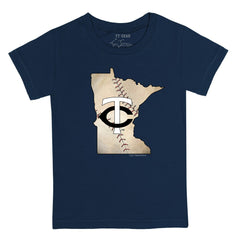 Navy Minnesota Twins Tiny Turnip Youth State Outline T-Shirt