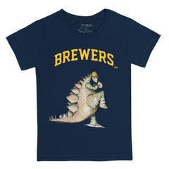 Navy Milwaukee Brewers Tiny Turnip Youth Stega T-Shirt