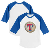 White/Royal Texas Rangers Tiny Turnip Youth Stitched Baseball 3/4-Sleeve Raglan T-Shirt