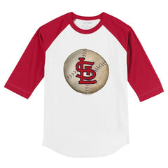White/Red St. Louis Cardinals Tiny Turnip Youth Stitched Baseball 3/4-Sleeve Raglan T-Shirt